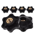 thumbnail image 1 of QUMIIRITY 6pcs Hexagon Handle Nut Black ABS For Machinery Assembly DIY Enthusiasts, 1 of 8