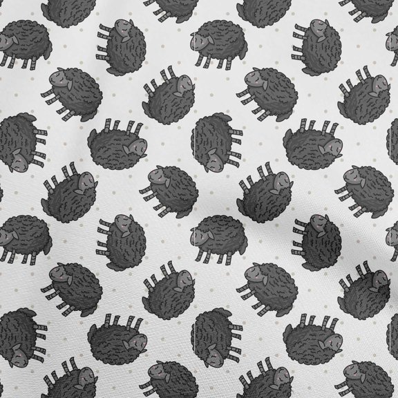 oneOone Georgette Viscose Medium Blue Fabric Kids Sheep Diy Clothing Quilting Fabric Print Fabric By Yard 42 Inch Wide