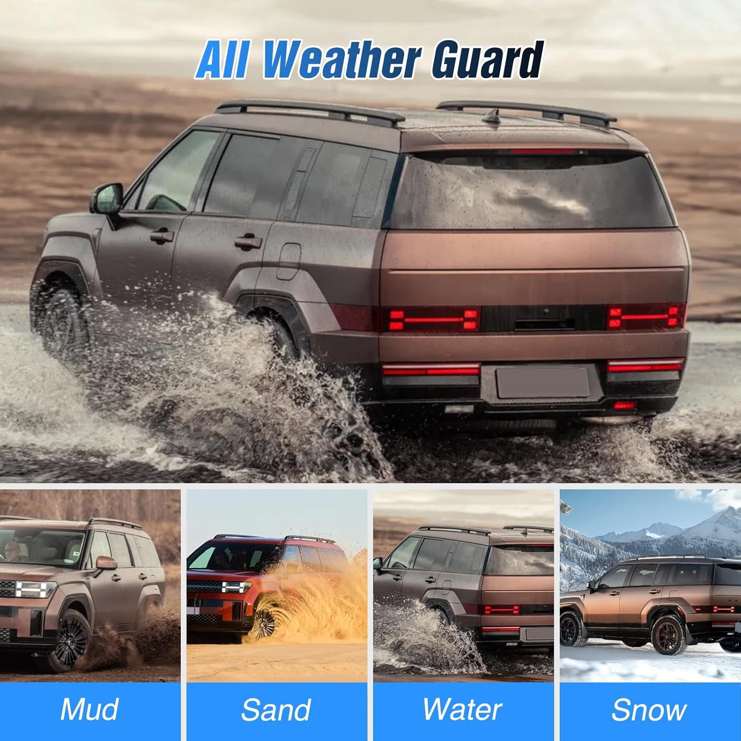 Nilight Mud Flaps for Hyundai Santa Fe 2024 2025, No Drilling Precision Fit Exterior Accessories Heavy-Duty Splash Guards Protection, Front & Rear Set