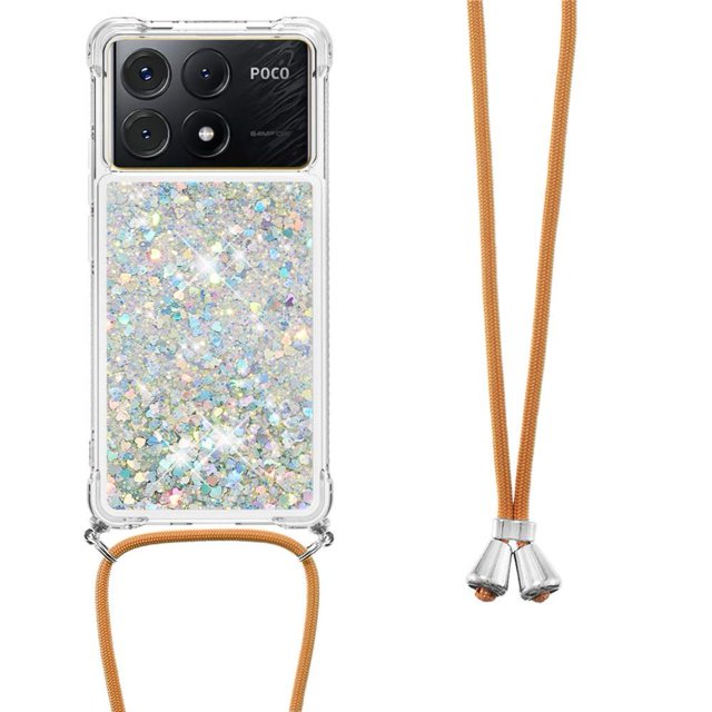 Funda FOXDOCK para Xiaomi Poco X6 Pro con Cuerda Ajustable, Brillo Líquido, Protección Antigolpes y Lente – Ideal para Regalo