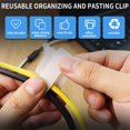 thumbnail image 3 of Triani 50Pcs Self Adhesive Hook and Loop Cable Ties Cord and Power Strip Oganizers Sticky-back Cord Organizer for Cords Home and Office (White), 3 of 7