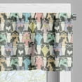 thumbnail image 3 of Ambesonne Cats Valance Pack of 2, Hipster Playful Glass, 54"X12", Multicolor, 3 of 5
