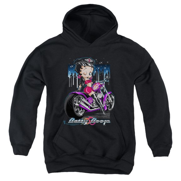 Betty Boop - City Chopper - Youth Hooded Sweatshirt - Large