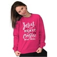 thumbnail image 5 of Jesus in Heart and Coffee in Veins Women Crewneck Sweatshirt Brisco Brands S, 5 of 6