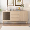 thumbnail image 5 of Accent Cabinet with 3 Drawers, Atumon Buffet Cabinet, Storage Cabinet, Modern Console Cabinet with 2 Doors, Accent Cabinet Furniture for Living Room Corridor Entryway Dining Room, Natural, 5 of 10