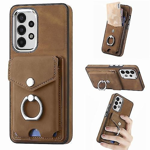Funda para Samsung Galaxy A13 4g de cuero con acabado galvanizado y tarjetero (negro)