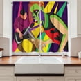 thumbnail image 2 of Ambesonne Rock and Roll Kitchen Curtains, Creative and Gothic, 55"x39", Dark Purple Multicolor, 2 of 3