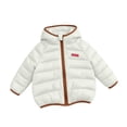 thumbnail image 7 of YUANxueke Boys Girls Puffer Jacket Zip up Hooded Winter Coat Winter Warm Outerwear,White,1-2 Years, 7 of 7