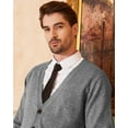 thumbnail image 5 of Kallspin Men’s Cardigan Sweater Wool Blend V Neck Buttons Cardigan with Pockets(Light Grey,Medium), 5 of 10