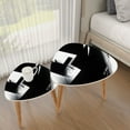 thumbnail image 3 of Triangle End Tables Set of 2 Hidden Beauty Abstract Urban Architecture Print Small Coffee Table, Tea Table, Nesting Tables for Living Room, 3 of 5