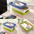 thumbnail image 4 of Desk Letter Tray, 2 PCS A4 Size Plastic Stackable File Document Organizer, Office Desktop File Paper Holder, Anti-Skid Stacking Support for Office Supplies (2X White), 4 of 7