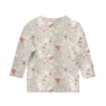 thumbnail image 3 of Jinhomg Casual Shirts for Toddler Girls Elegant Floral Print Tunic Blouse Loose Fit Comfy 3/4 Sleeve Crew Neck Tops Spring Summer Daily Wear Women White 3 Years, 3 of 5