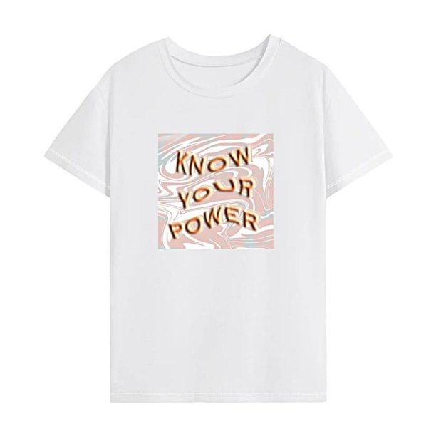 Camiseta para mujer de verano Tops suave cuello redondo para regalo del día de San Valentín S