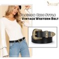 thumbnail image 5 of Women Leather Belts Ladies Vintage Western Design Black Waist Belt for Pants Jeans Dresses, 5 of 9