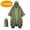 Army Green, variant on Hooded Rain Poncho for Adult, Unisex Raincoat with Pocket Hiking, Camping, and Emergencies, Green