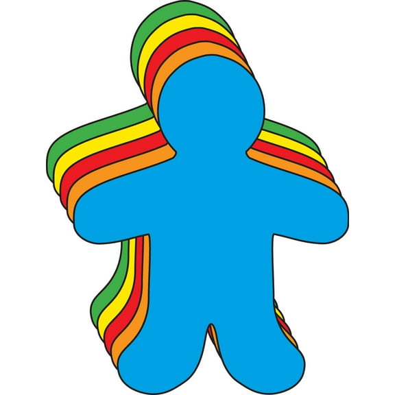 Person Large Assorted Color Creative Cut-Outs, 5.5in, 31 pcs