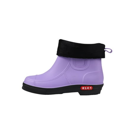 

Avamo Women s Rain Boots Outdoor Waterproof Boot Slip Resistant Garden Shoes Ladies Work Shoe Womens Casual Lightweight Rainboot Purple with Plush Liner 4.5