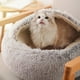 thumbnail image 4 of Nido de gato de peluche redondo Nido de gato semicerrado Nido de perro Nido de gato con forma de concha Nido para mascotas, 4 of 6