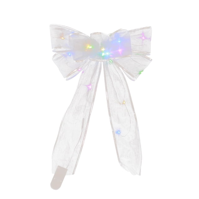 Agiferg LED Christmas Tree Ornaments Ribbon Bows For Home Christmas Tree Wreaths Decor