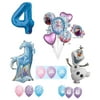 Frozen 2 4th Birthday Anna ELSA Olaf Nokk The Water Spirit Horse Snowman Snowflake 17 Piece Party Balloons Set