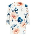 thumbnail image 5 of CYMMPU Tunic Tops 3/4 Sleeve Blouses for Women Dressy Casual V Neck Loose Fit Summer Fashion Shirts Floral Printed Spring Tops Business Elegant Work Topss Multicolor XXL, 5 of 5