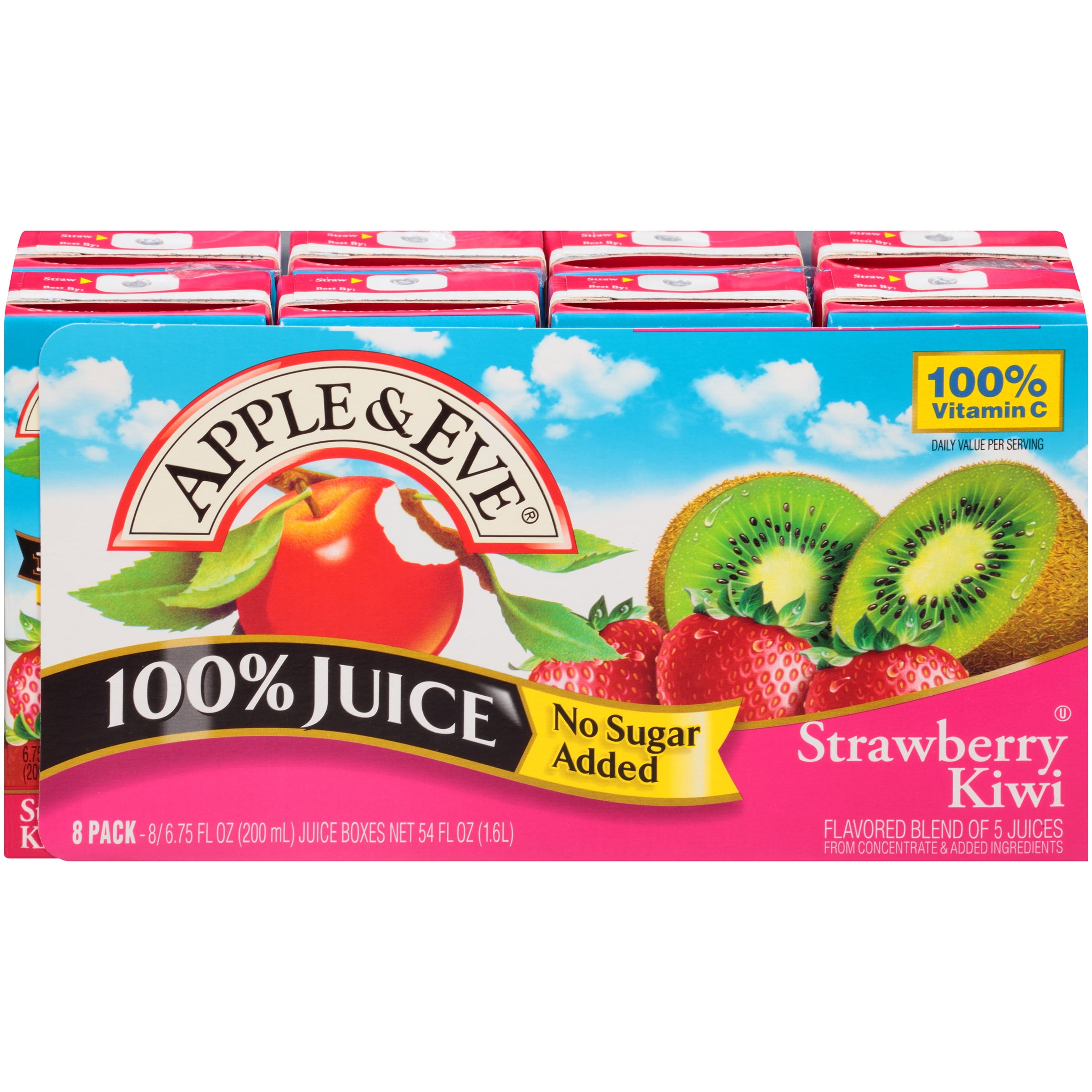Apple & Eve 100 Strawberry Kiwi Juice, 6.75 Fl. Oz., 8 Count