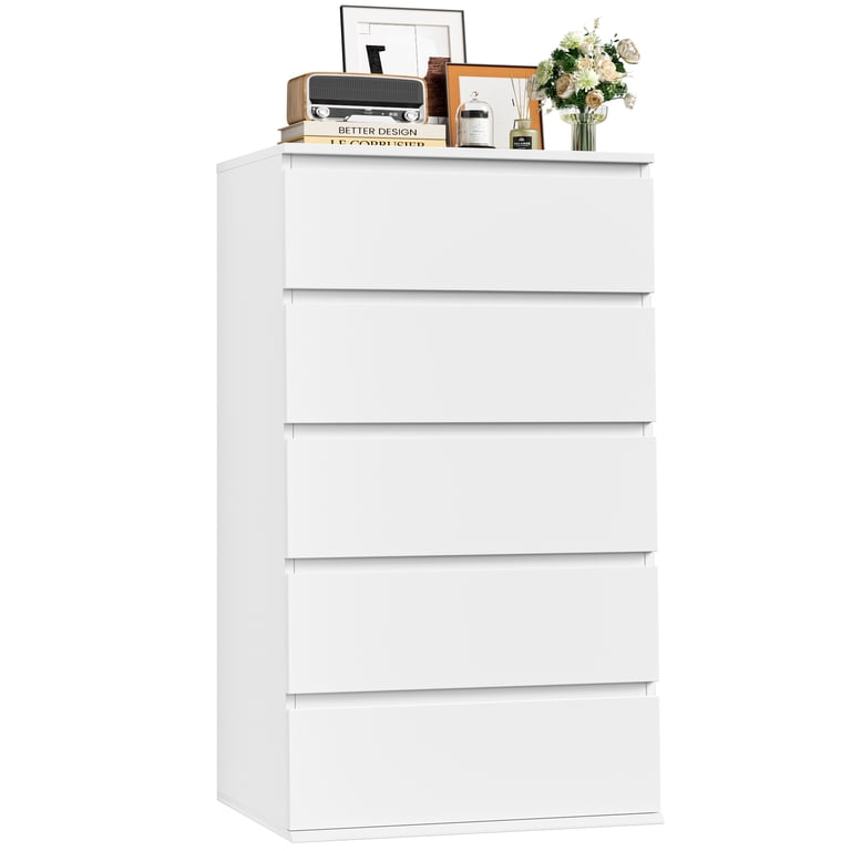 mainstays classic 5 drawer dresser white Mainstays Classic 5 Drawer Dresser, White