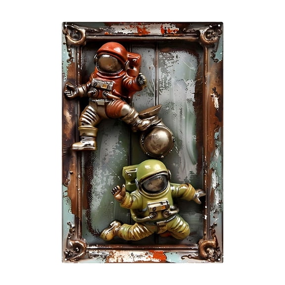 Three Dimensional Simulation Metal Sheet Art Waterproof and Sunburn Protection Wrought Iron Wall Hanging Decor