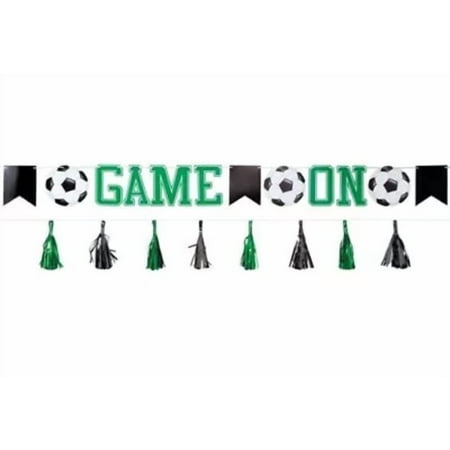 Soccer Corner Kick Banner Set 2 Per Pack Pennant 10' x 6" Tassel 10' x 7"