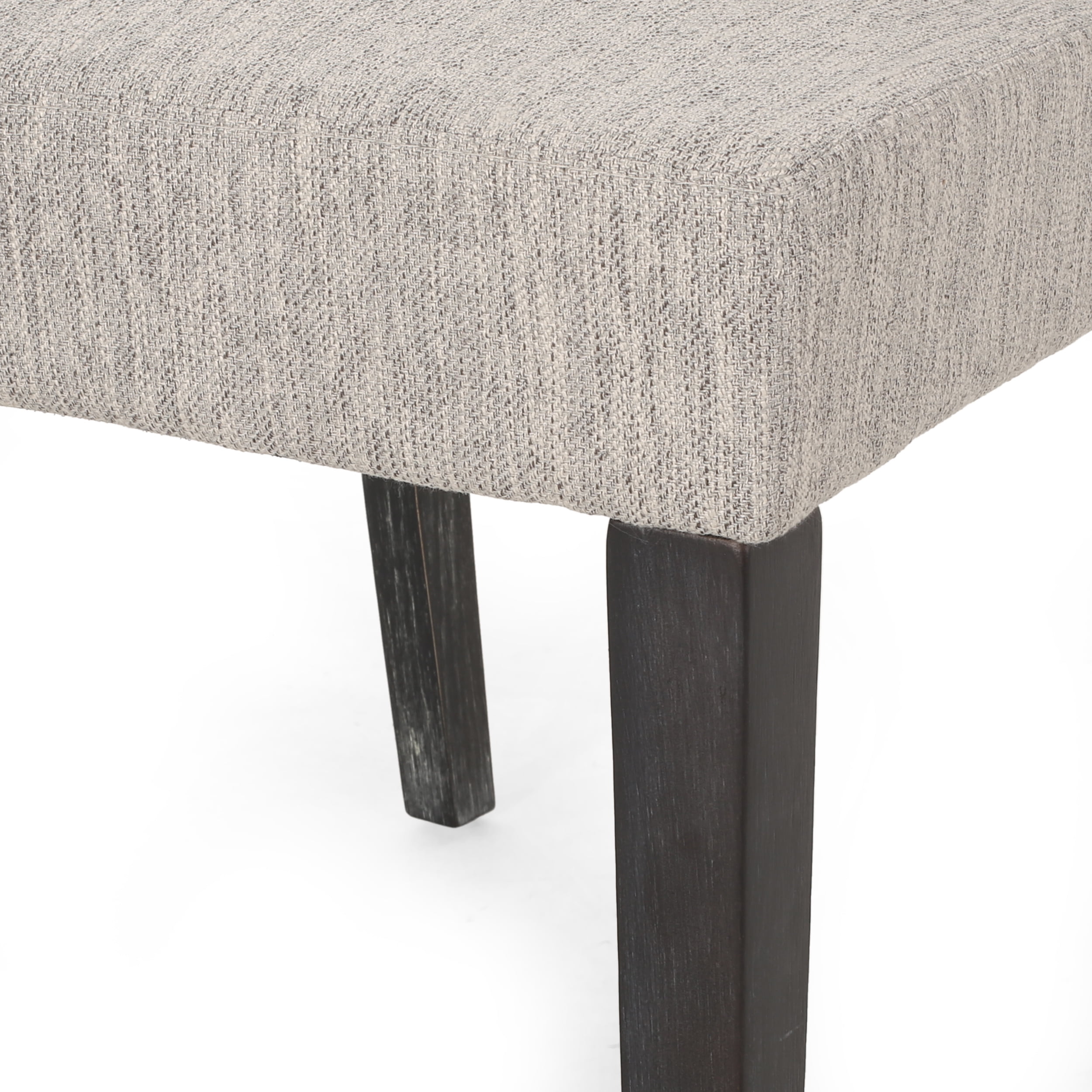 Noble House Benewah Contemporary Fabric Dining Chair, Set of 2, Light Gray, Gray