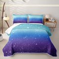 thumbnail image 2 of Homewish Glitter Stars Bed Spread Queen for Girls, Rainbow Galaxy Queen Coverlet Set, Blue Purple, 3-Piece 1 Quilt and 2 Pillowcases, 2 of 7
