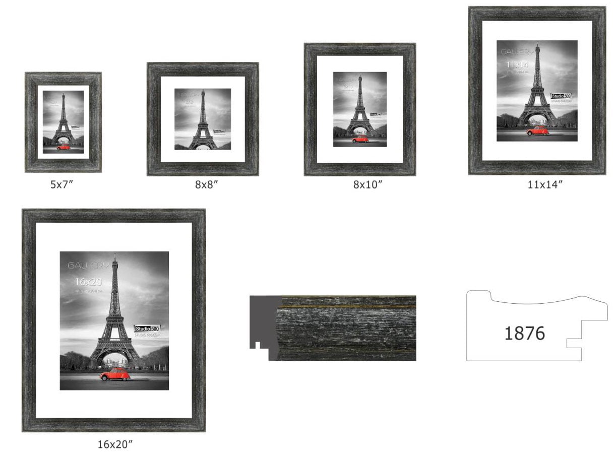Studio 500 Rustic Distressed Collection 1-Opening 10" x 13" Matted to 8" x 10" Photo Frame, 4-Count