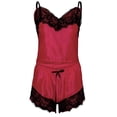 thumbnail image 5 of Gvmfive Women Sexy Lingerie Set Satin Cami Shorts Pajamas Set Nightwear, 5 of 6