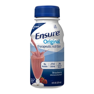 Ensure Original Therapeutic Nutrition Shake, Strawberry 8 oz. Carton Institutional - 1