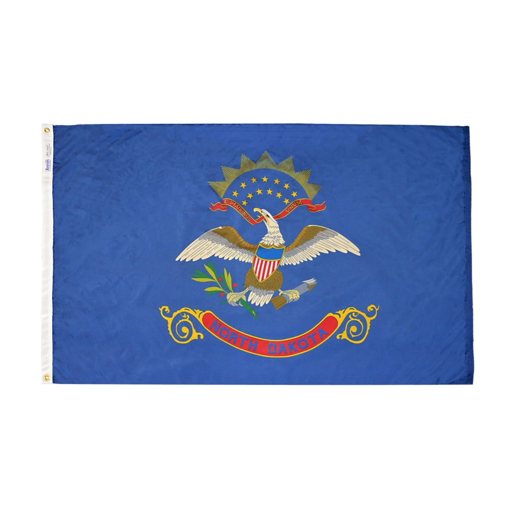 North Dakota State Flag 4' x 6' Nylon with Bald Eagle Design