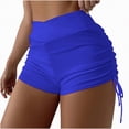 thumbnail image 4 of HCNTES Women's High Waisted Swim Board Shorts UPF50+ Quick Dry Swim Short Bikini Bottoms (Blue,M), 4 of 6