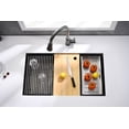 thumbnail image 4 of 33 Inch Drop In & Undermount Kitchen Sink, Single Bowl Stainless Steel Kitchen Sink, Deep Basin Rust Resistant Farmhouse Sink with Noise Canceling Technology Black, 4 of 9