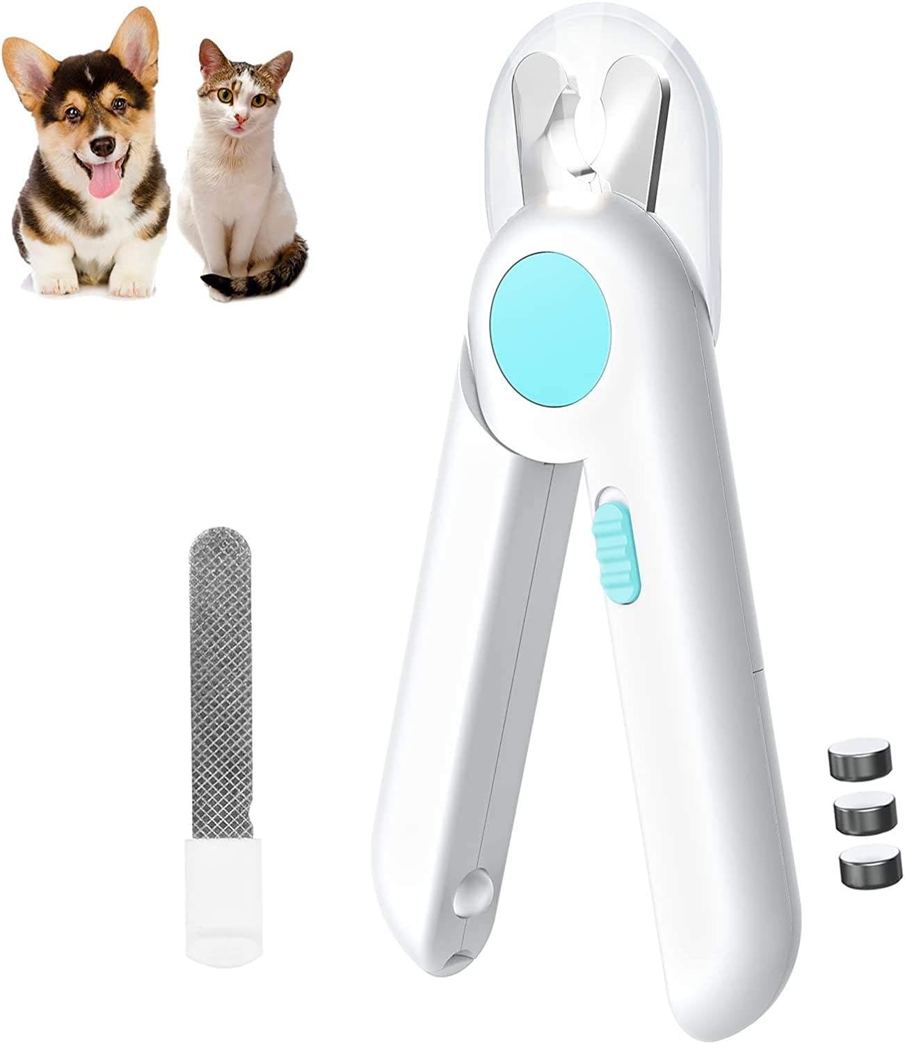 Dog Cat Nail Clippers and Trimmer, Pet Nail Clippers with LED Light To Avoid OverCutting Nails