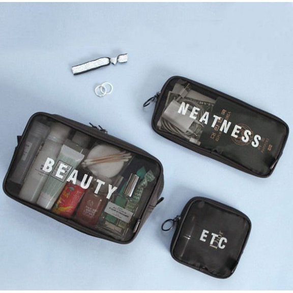 Multifunctional Travel Cosmetic Bag Size Portable Storage Bag Cosmetic Bag for Women Men Transparent Mesh Wash Bag