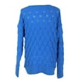 thumbnail image 5 of Diconna Ladies Sweater Hollow Feather Pattern Long Sleeve V Neck Knitted Sweater, 5 of 5