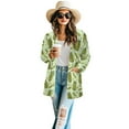 thumbnail image 2 of SCRAWLGOD Cucumber Cardigan Sweaters for Women Trendy Outfits for Women Fall Tops Breathable Ladies Cardigan Sweatshirts Size XL Long Sleeve Women Cardigan Coat for Clubs, 2 of 7