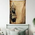 thumbnail image 3 of Steam Engine Tapestry, Antique Old Iron Train Aged Sepia Grunge Style Design Industrial Theme Artsy Print, Wall Hanging for Bedroom Living Room Dorm Decor, 40W X 60L Inches, Brown, by Ambesonne, 3 of 5