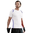 thumbnail image 2 of Gamegear® Cooltex - Camiseta transpirable de manga corta con cuello de redondo para hombre (Blanco/azul), 2 of 2