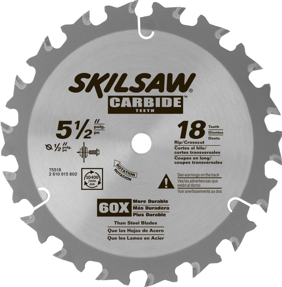 Skil75518 51/2 In. 18 Tooth Carbide Circular Saw Blade
