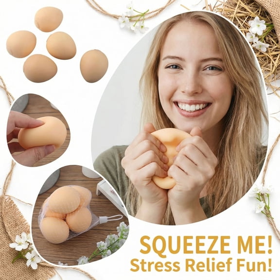 Hand Strengthening Ball, Stress Ball Squishy, 2.3X1.7 in, Fidget toys Squishy, , Public Use, Natural Tan, 1 Pc