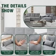 thumbnail image 5 of 79" Convertible Sectional Sofa Set, Small L Shaped 3-Seat Couch with Reversible Chaise and Accent Chair, Modern Linen Sofas Couches for Living Room, LightGrey, 5 of 7