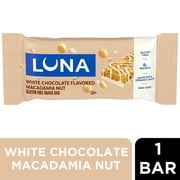 LUNA White Chocolate Macadamia Flavor Gluten Free Snack Bar, Protein Bar, 1 Count