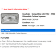 thumbnail image 2 of Headlight - Compatible with 1982 - 1988 Oldsmobile Cutlass Supreme 1983 1984 1985 1986 1987, 2 of 2