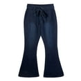 thumbnail image 2 of Patlollav Womens Jeans Fashion Ladys High Waisted Lacing Stretch Wide Leg Jeans Bell-Bottomed Pants, 2 of 6