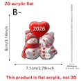thumbnail image 2 of 2026 Christmas Snowman 2D Acrylic Car Rearview Mirror Pendant Decoration, 2 of 3